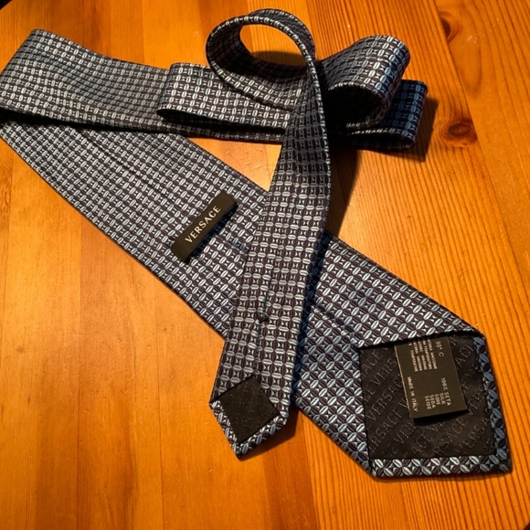 Versace Silk Tie Turquoise Gold Baroque - Narrow Necktie  Versace Tie